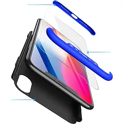 Чохол-накладка GKK 3 in 1 Hard PC Case Apple iPhone X Blue/Black - мініатюра 2