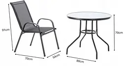 Комплект садових меблів GardenLine Verona-4 Grey круглий стіл - мініатюра 7
