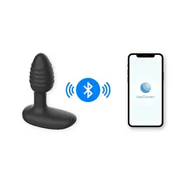 Анальна пробка з підсвіткою та вібрацією OhMiBod Lumen powered by KIIROO, 10.2х3.3 см, чорний - мініатюра 4