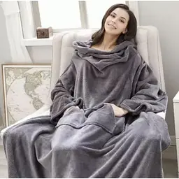 Плед із рукавами та кишенею світшот халат OVERSIZE Сірий