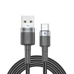 Кабель Brevia USB to Type-C 2,4А 1,2 м, чорний box (53120BUCC1)