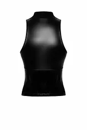 Топ Noir Handmade F324 Glam, L, black, халтер, на блискавці, вінілові вставки, комір-стійка - мініатюра 5