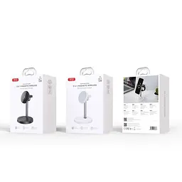 Настільний тримач XO CX038 Desktop Holder 15W 3-in-1 Wireless Charger (with Iron Piece) Білий 6975837582767 - мініатюра 2