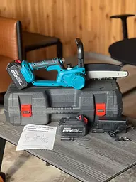 Бездротова акумуляторна міні ланцюгова пилка chain saw 8 дюймів з подачею олії 2 акб і зарядним пристроєм - мініатюра 8