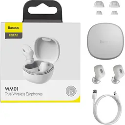 Навушники Baseus TWS WM01 TWS white (NGTW240002) - мініатюра 5