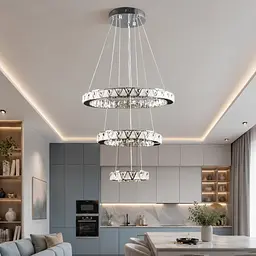 Світлодіодна люстра Splendid Ray L51007/50+35+20/3 LED з кришталем, хром, 100 Вт, з пультом і димером