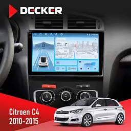 Штатна магнітола Citroen C4 2010-2015 Decker D10-010 6x128, DSP, 4G, 2K Decker (НФ-00009400)