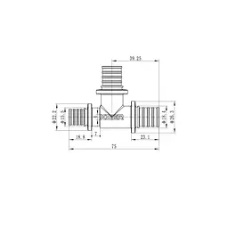 Трійник перехідний Koer Ka.T20-20-16 - 20(2.8mm) x 20(2.8mm) x 16(2.2mm) KR4889 - мініатюра 3