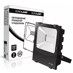 Прожектор Eurolamp LED з радіатором чорний (LED-FLR-SMD-300) - мініатюра 2