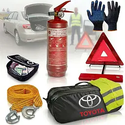 Набір автомобіліста технічної допомоги для Toyota з логотипом марки авто (сумка на 2 відділення)