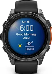 Смарт-годинник Garmin Fenix 8 47mm AMOLED Slate Gray with Black Silicone Band (010-02904-00/09) - мініатюра 3