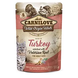 Корм вологий для кішок Carnilove cat з індичкою та валеріаною, 85 г