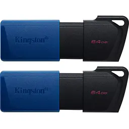 USB флеш накопичувач Kingston 2x64GB DataTraveler Exodia M Black/Blue USB 3.2 (DTXM/64GB-2P)