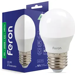 Світлодіодна лампа Feron LB-380 G45 230V 4W E27 4000K (25642)