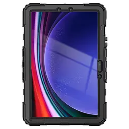 Протиударний захисний чохол для планшета Samsung Galaxy Tab S9 (SM-X710/X716B/X718U)/S9 FE (SM-X510/X516)/S10 FE (SM-X520/X526)/S10 Lite (SM- X400/X406), Panzer, чорний, силікон + полікарбонат, накладка з підставкою і ремінцем на плече - мініатюра 3