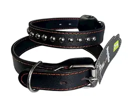 Нашийник DOG COLLAR Шкіра 60см 30мм з прикрасами