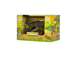 Фігурка KIDS TEAM ANIMALS тварини "Сафарі" Q9899-A24 Носоріг та носорожик - мініатюра 2