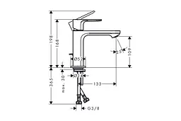 Змішувач для умивальника Hansgrohe Rebris S CoolStart EcoSmart+ з донним клапаном matt black 72588670 - мініатюра 3