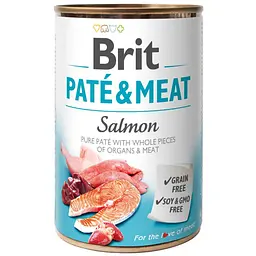 Вологий корм Brit Care Pate&Meat для собак з лососем 400 г