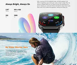 Смарт-годинник Smart Watch iMiki Frame2 AMOLED 2.01 (410x502) 300мАч Black - мініатюра 11