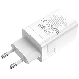 Блок живлення зарядний Hoco Starlight N23 2 usb-c 45 W білий - мініатюра 6