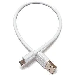 Кабель для Power Bank USB2.0 AM- micro USB BM, 2.4А, 20см, білий