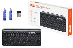 Бездротова клавіатура 84 клавіші, WL/BT 2E KS250 Black-Grey - мініатюра 6