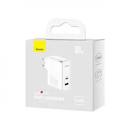 Мережевий зарядний пристрій Baseus GaN5 Pro Fast Charger Type-C+USB 100 W CCGP090202 White - мініатюра 6
