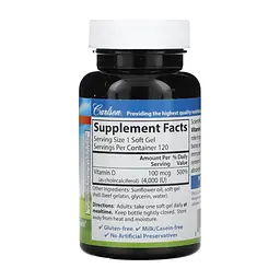 Вітамін D 4000 IU Carlson Laboratories (Vitamin D) - 120 софтгелів - мініатюра 2