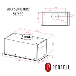Витяжка повновбудована PERFELLI VIOLA 5QWRB NERO SILENZIO - мініатюра 16