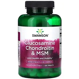 Хондропротектор Swanson Glucosamine, Chondroitin & MSM (1 per day) Highest Strength, 120 таблеток