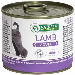 Консерви для собак Nature's Protection Adult Lamb з ягням 200 г (KIK24517)