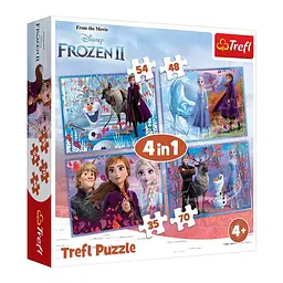 Пазли 4в1 "Надзвичайна подорож. Дісней. Крижане серце 2" 34323 Trefl (5900511343236)