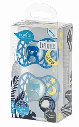 Силіконова ортодонтична пустушка Nuvita Air55 Explorer Собачка та Лис, світиться у темряві, 6-12 міс., 2 шт. (NV7086GM) - мініатюра 4
