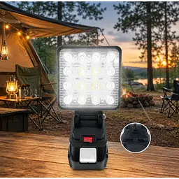 Led прожектор працює від акб електроінструменту 2xUSB без акумулятора - мініатюра 3