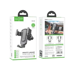Автотримач для телефону HOCO CA103 vertical and horizontal air outlet чорний металево-сірий - мініатюра 3
