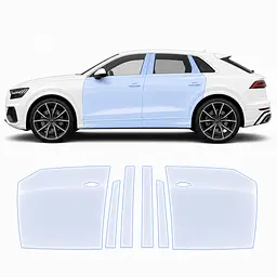 Антигравійна захисна бронеплівка за лекалами для Audi Q8 4M 2018-2023 - зони дверей і стійки вікон