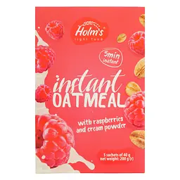 Уцінка. Каша вівсяна Holm's light food з малиною та вершками 200 г 