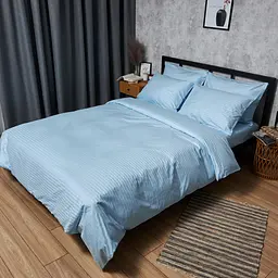 Комплект постільної білизни Moon&Star Satin Stripe Ocean Calm Полуторні 143х210 наволочки 4х50х70
