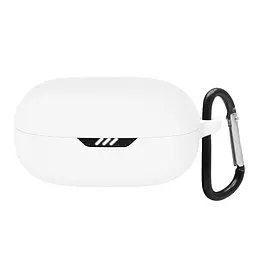Силіконовий чохол для навушників JBL Wave Flex, Hang Case, білий, ультратонкий захисний кейс товщиною 2 мм, захист від подряпин, пилу та ударів, компактний, з карабіном для кріплення, ArmorStandart (ARM73551)
