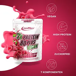 Протеїн IronMaxx Vegan Protein 7k - 80 Plus Малина 500 г - мініатюра 2