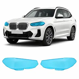 Антигравійна захисна бронеплівка за лекалами для BMW X3 G01 facelift 2021-2024 - оптика (фари та ПТФ)