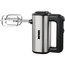 Міксер Edler EDHM-6667, Inox|Black, 250W, 5 швидкостей, 2 вінчика, 2 гачки, копус з нерж сталі