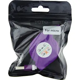Кабель Toto TKX-66 Flat USB cable microUSB 1m Purple - мініатюра 2