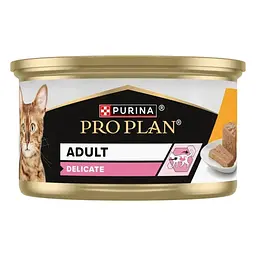 Набір вологий корм Purina Pro Plan для дорослих котів з чутливим травленням, мус з куркою 12х85 г - мініатюра 6