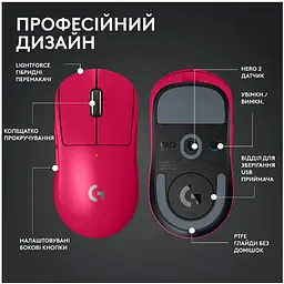 Миша Logitech G PRO X SUPERLIGHT 2 LIGHTSPEED Gaming, Magenta (910-006797) - мініатюра 6