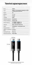 Кабель Vention TSIBH USB-C - USB-C PD 240 Вт з OLED-дисплеєм 2 м чорний (TSIBH) - мініатюра 4