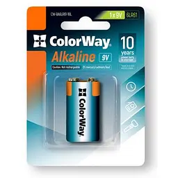 Батарейка ColorWay Крона 6LR61 9V Alkaline Power * 1 (CW-BA6LR61-1BL) - мініатюра 2
