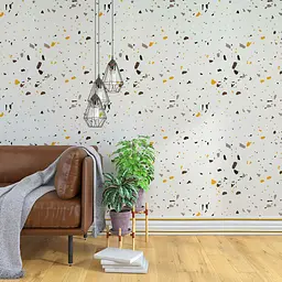 Плінтус 3D Loft РР самоклеючий білий з золотою смужкою 2300*140*4мм (1812) - мініатюра 2