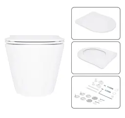 Набір Qtap Nest 4 в 1 підвісний унітаз Swan Ultra Quiet 520x360x320 + комплект інсталяції QT16335180W48194 - мініатюра 7